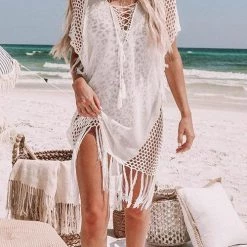 Levency Hollow Tassels Cover Dress New In