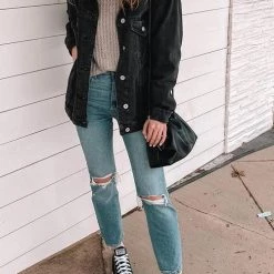 Levency New In Pockets Button Denim Jackets