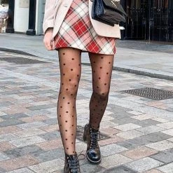 Levency Dot Print Mesh Mesh Stockings New In