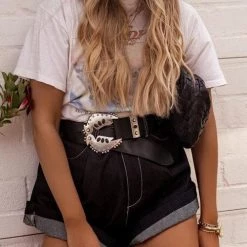 Levency Classical A Line Denim Shorts