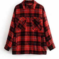 Levency Plaid Button Pockets Coat