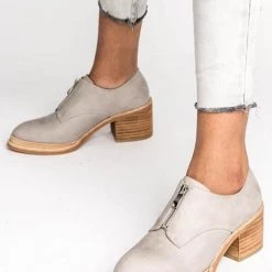 Levency Zipper Mid Heel Pumps