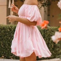 Levency New In Off Shoulder Puff Sleeve Mini Dress