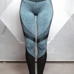 Levency New In Color Block Crop T Shirt Leggings Set