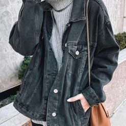 Levency New In Pockets Button Denim Jackets