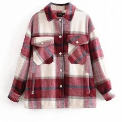 Levency Plaid Button Pockets Coat