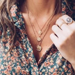 Levency Print Button Long Sleeve Blouse