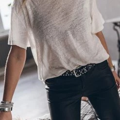 Levency Solid O Neck Short Sleeve T Shirt