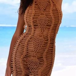 Levency Hollow Crochet Cover Dress New In