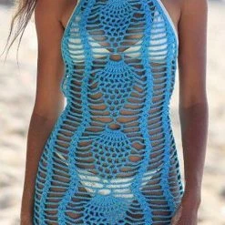 Levency Hollow Crochet Cover Dress New In