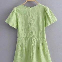 Levency V Neck Short Sleeve Romper