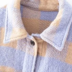 Levency Plaid Button Pockets Coat