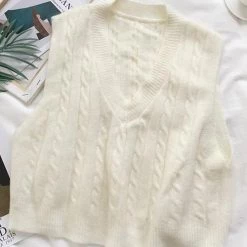 Levency V Neck Sleeveless Knit Tank Top