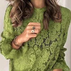 Levency Layering Lace Puffed Sleeve Top New In