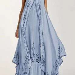 Levency Bohemia Print Slip Maxi Dress