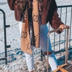 Levency Ripped Letter Print Scarf New In