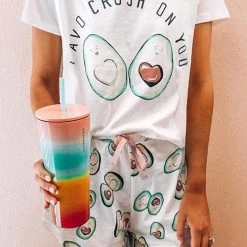 Levency Print Short Sleeve Drawstring Short Set New In