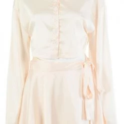 Levency Button Flares Sleeve Skirts Set New In