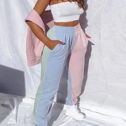 Levency Color Block Elastic Joggers New In