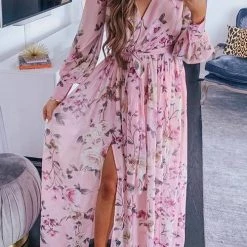 Levency Button Puff Sleeve Belted Maxi Dress New In