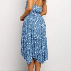 Levency Floral Print Slip Midi Dress New In