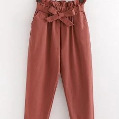 Levency New In Pockets Belted Straight-leg Pants