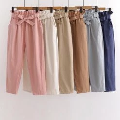 Levency New In Pockets Belted Straight-leg Pants