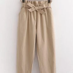 Levency New In Pockets Belted Straight-leg Pants