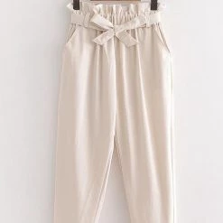 Levency New In Pockets Belted Straight-leg Pants