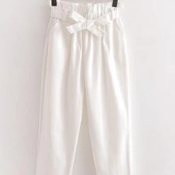 Levency New In Pockets Belted Straight-leg Pants