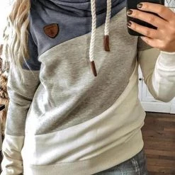 Levency Color Block Drawstring Hoodie New In