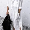 Levency Button Pockets Kafton Dress