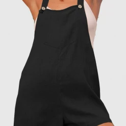 Levency Buttons Square Collar Straight Jumpsuits New In