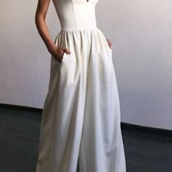 Levency New In V Neck Tank Wide Leg Jumpsuits