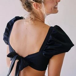 Levency Puff Sleeve Knot Bikini Set New In