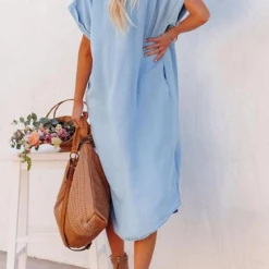 Levency New In Pocket Tencel Button Down Midi Dress 30 Levency New In Pocket Tencel Button Down Midi Dress