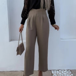 Levency New In Hollow Lace Turndown Collar Blouse