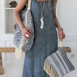 Levency Lace Hem Spaghetti Strap Maxi Dresses