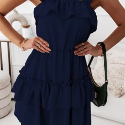 Levency New In Ruffles Off The Shoulder Cake Skirt Dresses