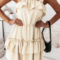 Levency New In Ruffles Off The Shoulder Cake Skirt Dresses