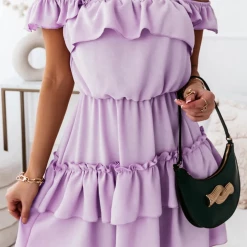Levency New In Ruffles Off The Shoulder Cake Skirt Dresses