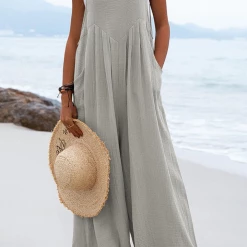 Levency Adjustable Straps Pockets Wide Leg Jumpsuits New In