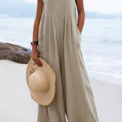 Levency Adjustable Straps Pockets Wide Leg Jumpsuits New In