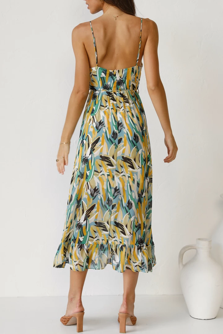 Levency Floral Print Ruffle Hem Slip Dress 14 Levency Floral Print Ruffle Hem Slip Dress