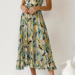 Levency Floral Print Ruffle Hem Slip Dress 18 Levency Floral Print Ruffle Hem Slip Dress