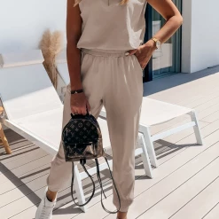 Levency New In Padded Shoulder T Shirt Pants Set