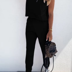 Levency New In Padded Shoulder T Shirt Pants Set