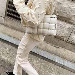 Levency Weave Square Crossbody Bag