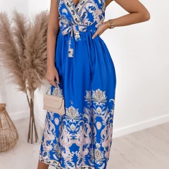 Levency New In Paisley Print V Neck Slip Maxi Dress