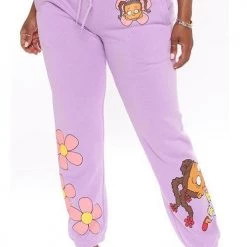 Levency Cartoon Print Drawstring Sweaterpants